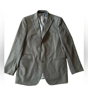 J.Ferrar Men's Sport Coat Blazer Two Button Gray Polyester Blend Slim Fit Sz 44L